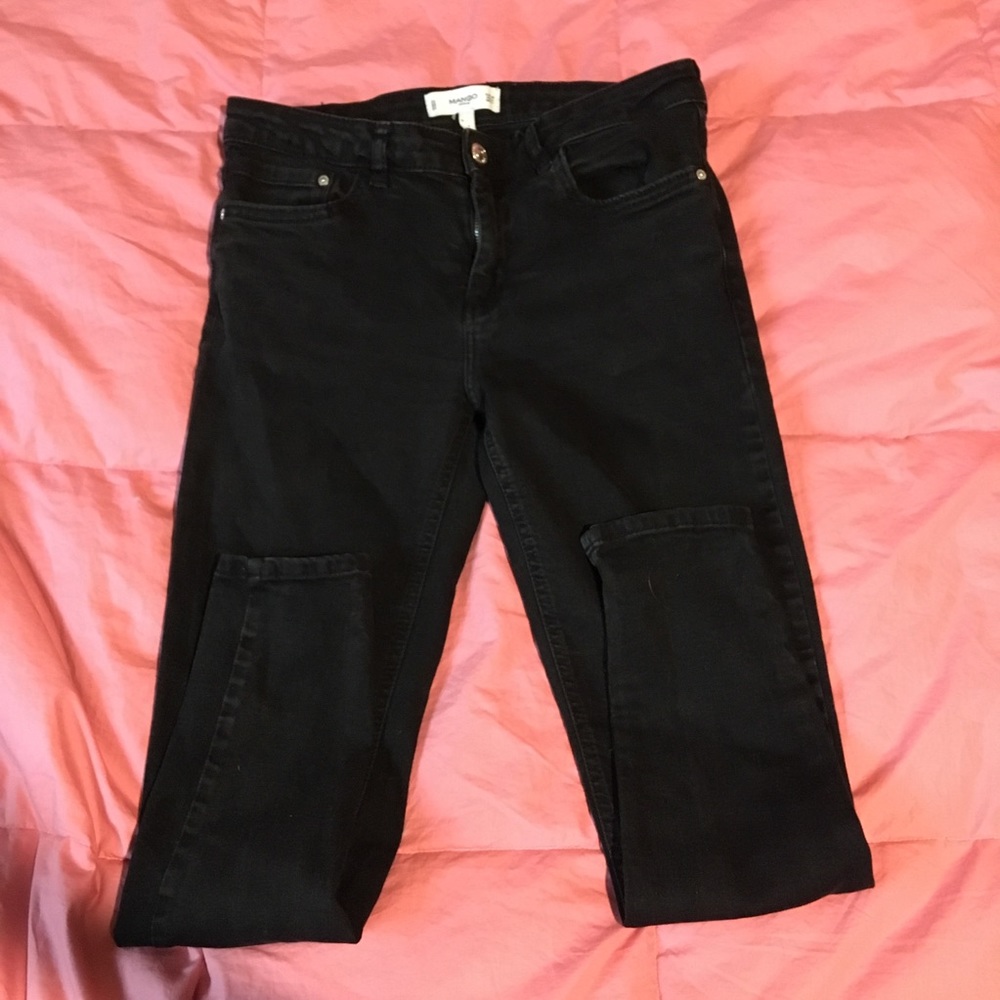 cropped black skinny jeans